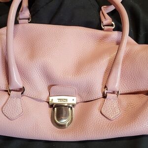 Prada Pink Leather Nappa Tessuto Designer Handbag